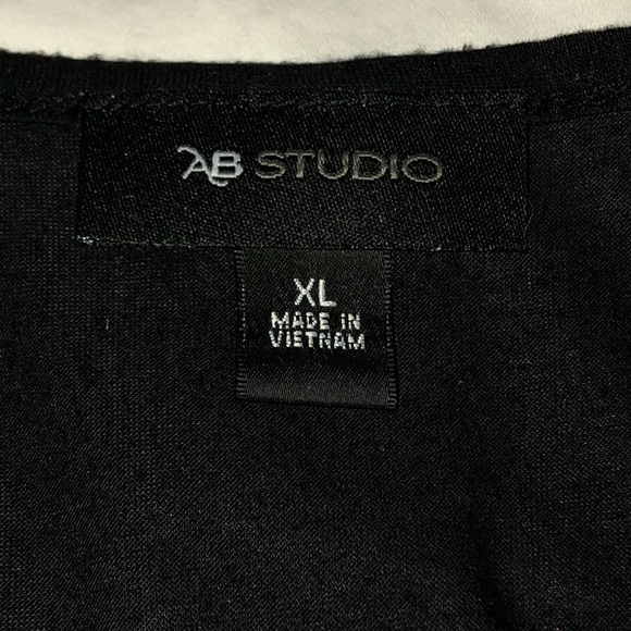 Y2K AB Studio flowing dressy lined top flutter style sleeves asymmetrical XL - Picture 9 of 10